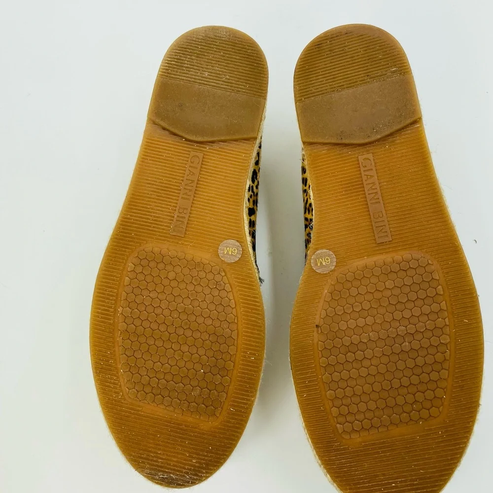 - Gianni Bini Leopard Leather Calfhair Espadrilles Bruxiethree Natural/Bla…